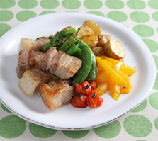 豚バラ肉と野菜のイタリアンバーベキュー