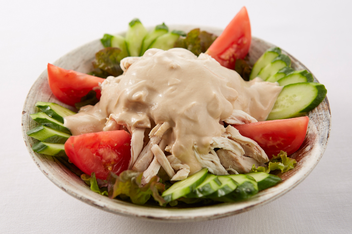 蒸し鶏の豆腐ドレッシング